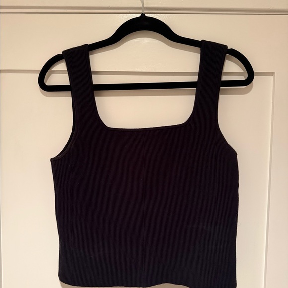 Reformation Black Ribbed Tank Top - Picture 2 of 4
